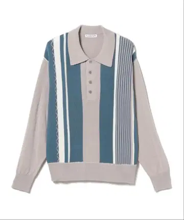 F-LAGSTUF-F / L/S STRIPE KNIT POLOSHIRTS