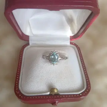 아쿠아 마린 플라티나 반지 케이스 및 보증서 포함