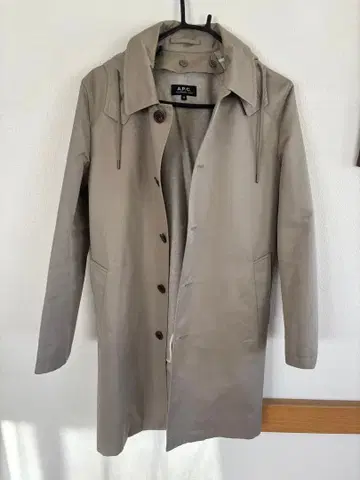 A.P.C. 후드 부착 트렌치코트 XS 베이지