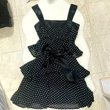 도트 미니 원피스 갸루 리본 TRALALA LIZLISA 트라라라