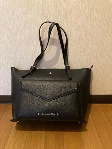 새상품급 Samantha Vega 사만사 베가 가죽 블랙 토트백