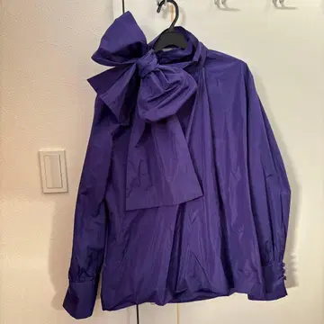 ZARA 퍼플 리본 포함 셔츠 M 사이즈 미사용 새상품