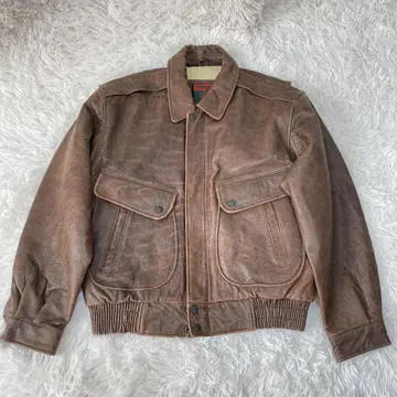 A-2 가죽 자켓 짧은 기장 남성용 사이즈 L 램 가죽 빈티지