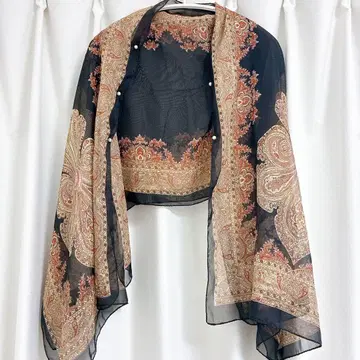 페이즐리 무늬 쉬폰 스톨