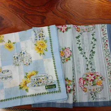 MINTON 꽃무늬 손수건 2장 세트