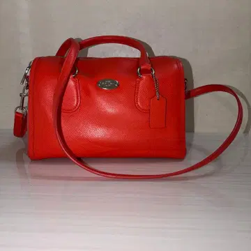 오렌지 가죽풍 핸드백