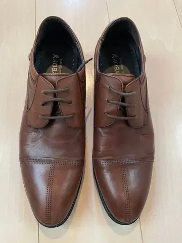 새상품급 천연 가죽 26cm PLAY BOY 브라운 비즈니스 슈즈