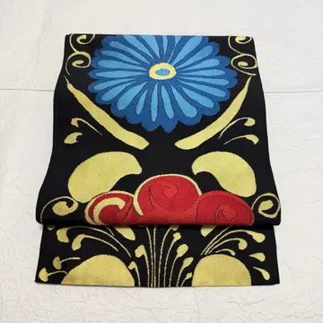 순수 실크 후쿠로 오비 큰 꽃무늬 후리소데, 방문복, 츠케사게 등에