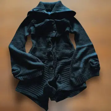 블랙 니트 코트