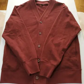 유니클로 버건디 V넥 가디건 M