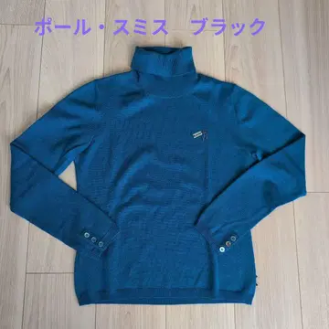 폴 스미스 블랙 파랑 터틀넥 니트 스웨터