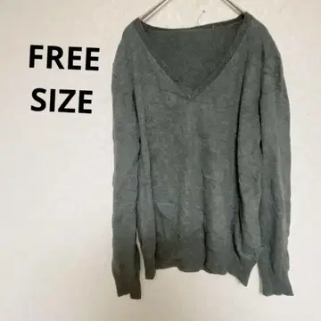 득템 즉시 구매 OK 그레이 V넥 니트 스웨터 긴팔 프리 사이즈