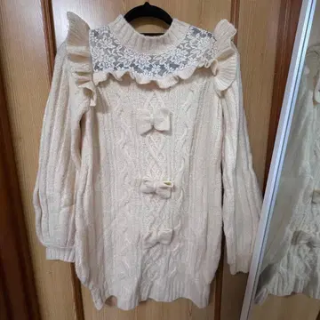 LIZLISA 니트 원피스 레이스 포함