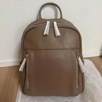 BARCOS 베이지 가죽 백팩