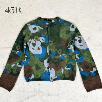 새상품급 45R 플로트 카모 플라워 프린트 헨리넥 스웨터 M 울