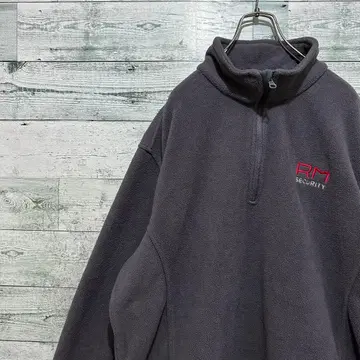 [ 최고 디자인 ] 자수 원포인트 로고 빅 루즈 레트로 플리스 하프 지퍼