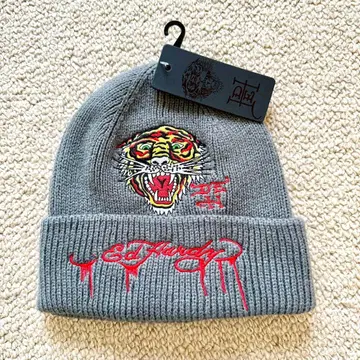[새상품] ED HARDY 에드 하디 비니 니트 모자 그레이