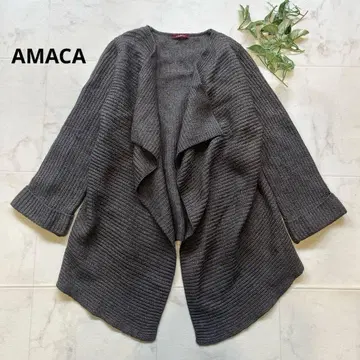 AMACA 토퍼 가디건 울 알파카 실크 40 브라운 리브