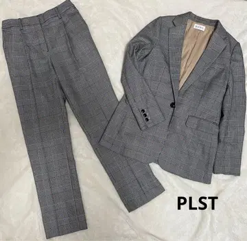 PLST 플라스테 울 혼방 수트 셋업 글렌체크 패턴