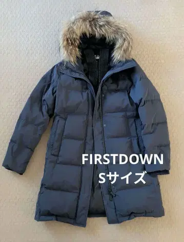 FIRST DOWN 후드 부착 다운 자켓 네이비 S 사이즈