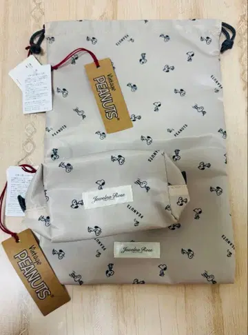 ace 주얼나로즈 스누피 복조리 백 파우치 2세트 새상품