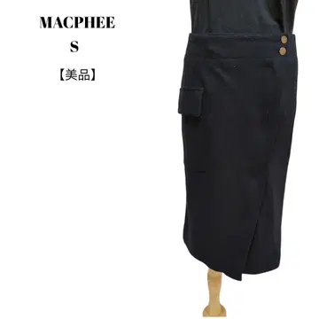 울 100% [새상품급] MACPHEE(맥피) 타이트 스커트 S 블랙