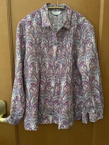 Savoir 페이즐리 무늬 긴팔 셔츠 보라색 계열