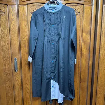 SUPER LADY 블랙 긴팔 셔츠 원피스 M