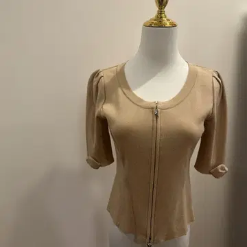 르네 36 베이지 니트 가디건 지퍼 포함