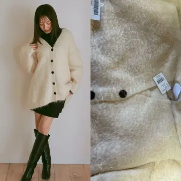 N WITH. 샤기 가디건 화이트 새상품 미사용