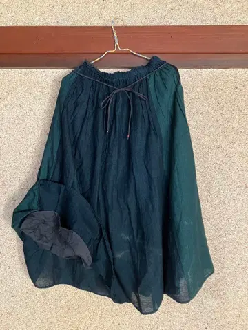 팔라스 팰리스 PP38.5 인디고 거즈 개더 스커트