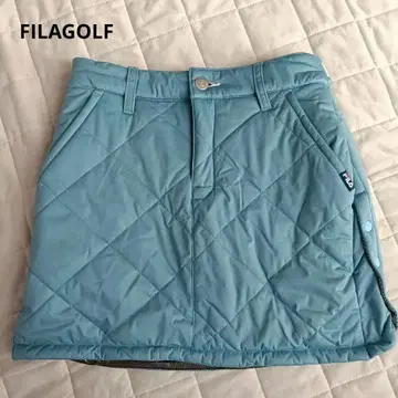 FILA 퀼팅 골프 스커트 라이트 블루