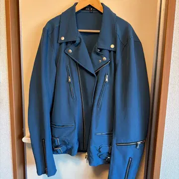 노아이디 NO ID. BLACK 네이비 라이더 재킷 사이즈 2