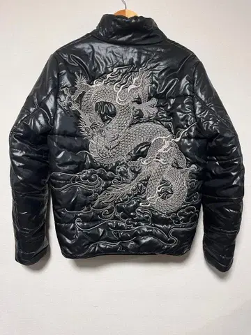 인기 카라쿠리타마시 패딩 자켓 뒷면 용 드래곤 블랙 M