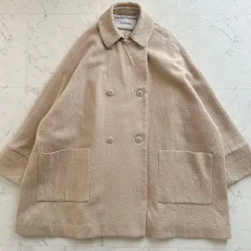 베리떼꾸르 융모 울 트라페즈 라인 코트 F