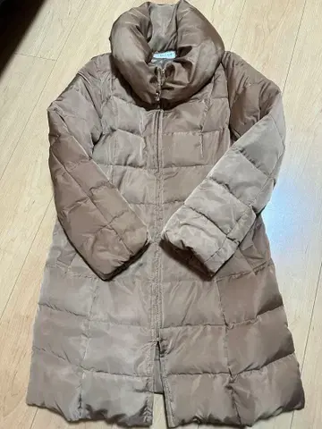 애니팜 카멜 베이지 브라운 롱 다운 코트 페더 M