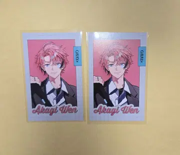 니지산지 GRAY x ACCENT 랜덤 폴라로이드풍 카드 아카기 웬 2점