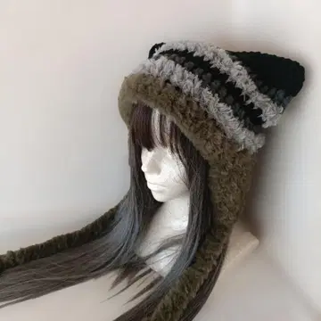 고양이 귀 니트 모자 핸드메이드 그런지 y2k 손뜨개 모자 귀마개