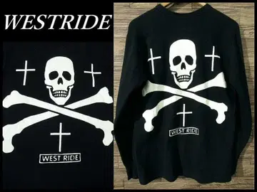 G2 웨스트 라이드 크로스본 스컬 프린트 두꺼운 긴팔 T셔츠 L