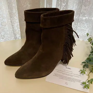 IVYLEE 프린지 숏부츠 브라운