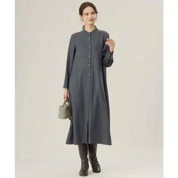 새상품급! 자유구 40 울 조젯 셔츠 원피스