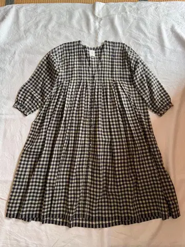 메종드소일 울 깅엄 체크 원피스