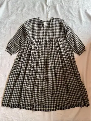 메종드소일 울 깅엄 체크 원피스