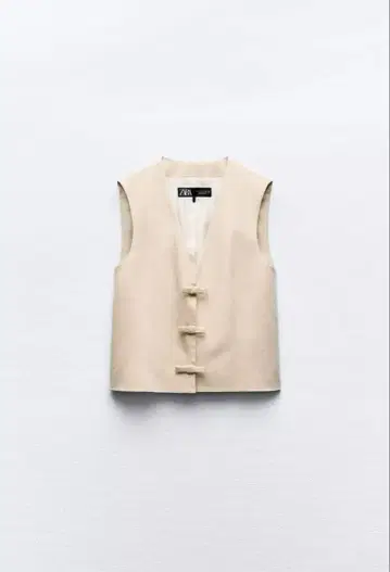 [ 미사용 새상품 ] zara 리본 린넨 블렌드 베스트 셋업