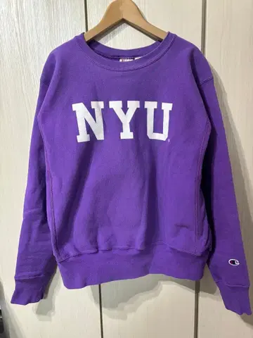 Champion NYU 퍼플 맨투맨 L