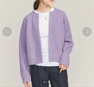 유나이티드 애로우즈 노버튼 가디건 퍼플 보라색