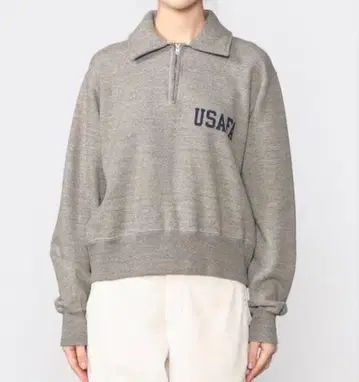 BUZZ RICKSON'S 비샵 별주 하프 지퍼 맨투맨 그레이