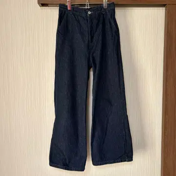 다크 블루 와이드 레그 데님