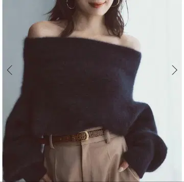 anuans 라쿤 폭스 오프숄더 니트 풀오버