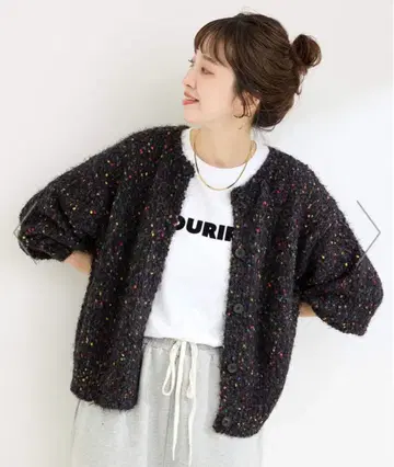 [택 포함 새상품] B.C STOCK 포코포코얀 믹스 2WAY 가디건